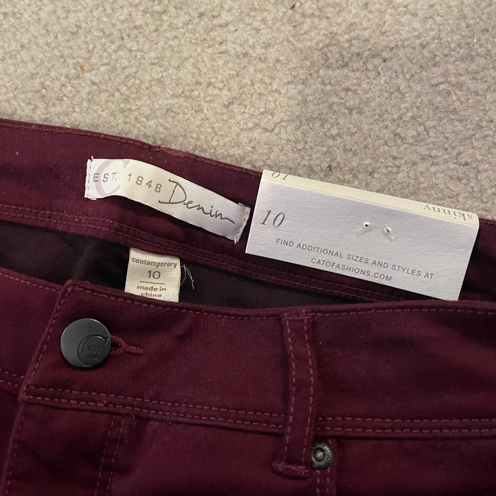 Deep Burgundy Denim Jeans